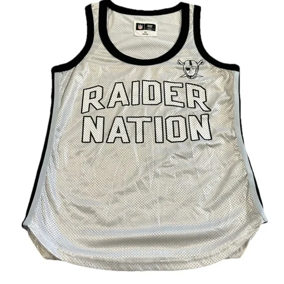 Las Vegas Raiders Womens Basketball Mesh Tank Top “Raider Nation” NFL Apparel XS - Picture 1 of 4